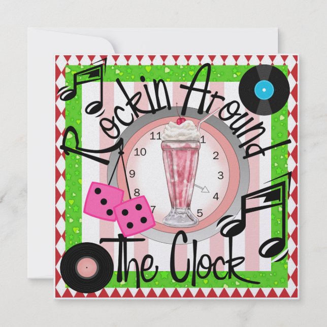 Convite Rockin' em torno da festa do relógio - SRF (Frente)