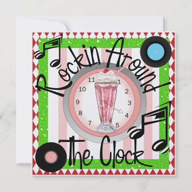 Convite Rockin' em torno da festa do relógio - SRF (Frente)