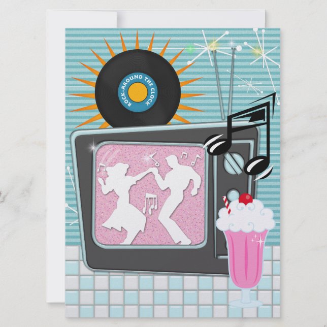 Convite Rockin em torno do relógio - SRF (Frente)