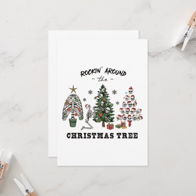 Convite Rockin Na Árvore De Natal (Frente/Verso In Situ)
