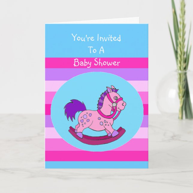 Convite Rocking Horse Baby Shower Invitation (Frente)