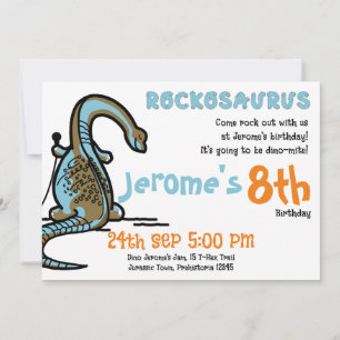 Convite Rockosaurus Dino-Mite Bash de Aniversário!