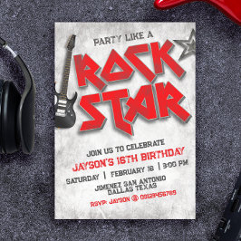 Convite Rockstar Birthday
