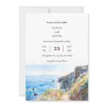 Rocky Cliff Trail Blue Ocean Waves Beach Casamento