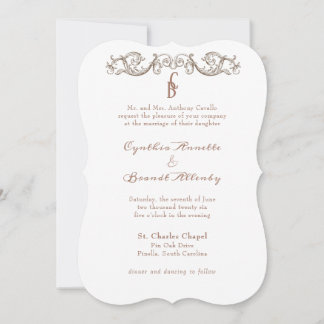 Convite Rococo Florentine Monocromático Monograma