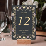 Convite Rococo Revival Elegant Vintage Floral Wedding<br><div class="desc">If you love timeless style, bring a touch of romance to your big day and step into a world of vintage romance with these Rococo Revival floral wedding table number cards. The design is detailed with vintage blooms and ornate patterns that hint at timeless beauty and charm. With the intricate...</div>