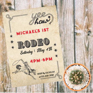 Convite Rodeio Cavalgada Ocidental Cowboy Aniversário Rode