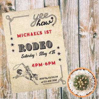 Convite Rodeio Cavalgada Ocidental Cowboy Aniversário Rode
