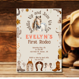 Convite Rodeio Infantil Cowboy Western Rústico