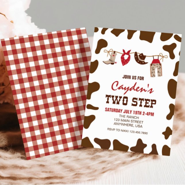 Convite Rodeo - segundo aniversário de dois passos Western (Criador carregado)