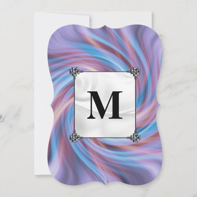 Convite Rodovalho rosa e azul (Frente)