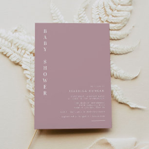 Convite ROGUE Dusty Blush Rosa Malva Menina Chá de Bebê