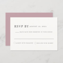 Convite ROGUE Dusty Blush Rosa Mauve Casamento RSVP Card