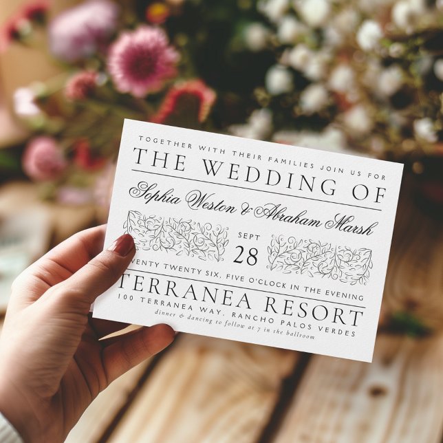 Convite Rolagem Formal Deixa Casamento Negro e Branco (Criador carregado)