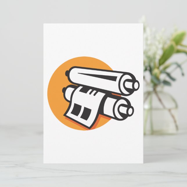 Convite Rolamentos De Ícone De Papel (Em pé/Frente)