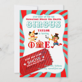 Convite ROLL UP CIRCUS primeiro aniversario Boy Greater Sh