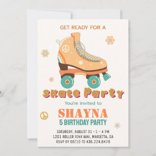 Convite Roller Skating Birthday