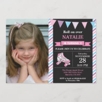 Roller Skating Birthday Invation Festa de aniversá