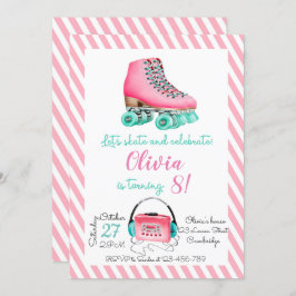 Convite Roller Skating Birthday Invitation