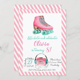 Convite Roller Skating Birthday Invitation