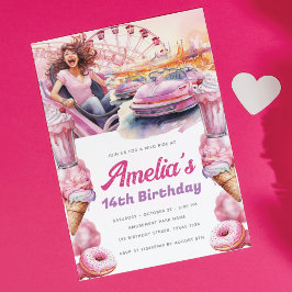 Convite Rollercoaster Party Watercolor Personalizado