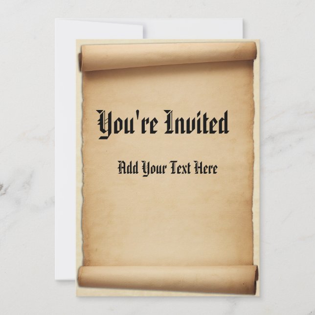 Convite Rolo da proclamação do pergaminho você é convidado (Frente)