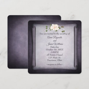 Convite Rolo de Casamento Roxo Escuro