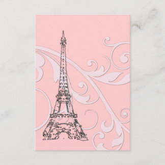 Convite Rolos Cor-de-Rosa e Torre Eiffel
