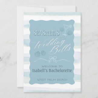 Convite Rolos de Conchas & Sinos de Casamento Itinerário d