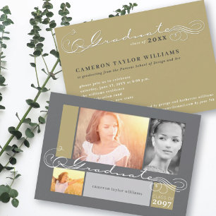 Convite Rolos Elegantes 3 Colagem de Fotos Festa de Format