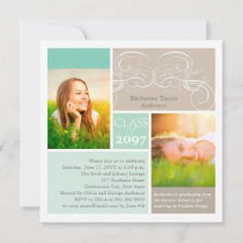 Convite Rolos Elegantes Casa da Moeda Dois Fotos Festa de 