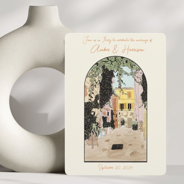 Convite Roma Itália Casamento Salvar a Data (Criador carregado)