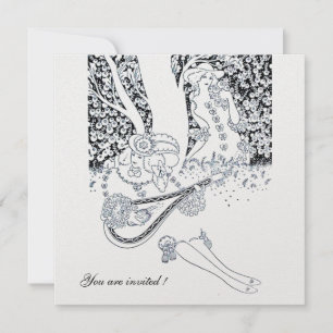 CONVITE ROMANCE, AMANTES ROMÂNTICOS CASAMENTO PARTE BLACK 