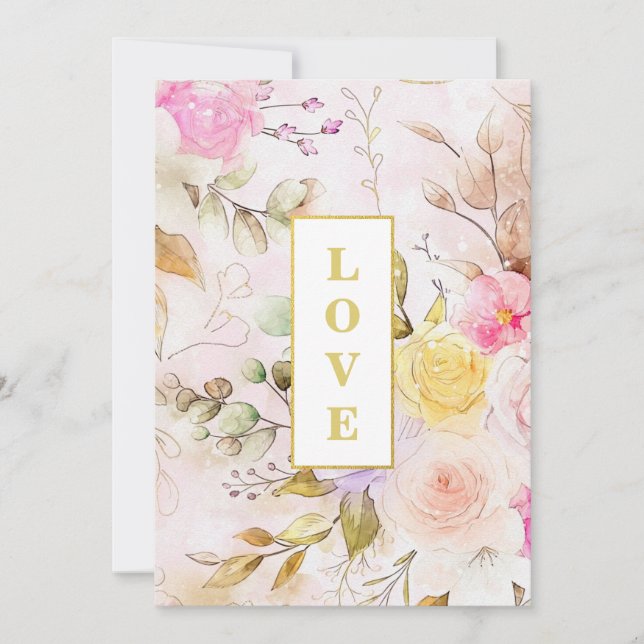 Convite *~ Romance Arco AR26 Flor QR RSVP Casamento Invita (Frente)