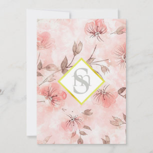 Convite *~ Romance Blush AR26 Flower LOVE QR RSVP Casament