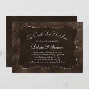 Convite Romance em Bronze à meia-noite   Satinge Damask