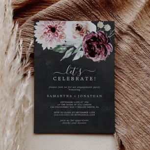Convite Romance Floral Celebração de Vamos de Cinza