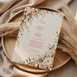 Convite Romance Floral Jardim Botânico Blush