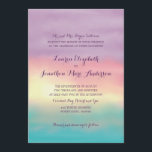 Convite Romance Sunset | Casamento<br><div class="desc">DA COLEÇÃO SUNSET ROMANCE WEDDING: trabalho de arte de aquarela de um pôr do sol sobre as águas tropicais. Belo céu rosa e roxo. Perfeito para qualquer casamento de destino tropical. Para obter informações sobre alterações de design personalizadas pelo designer independente, envie um email para paula@labellarue.com ANTES de personalizar ou...</div>