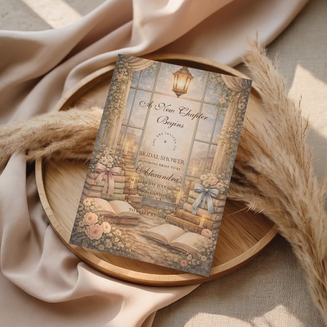 Convite Romantic A New Chapter Bridal Shower (Criador carregado)