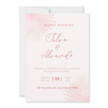 Romantic Blush Pink Wedding Invitation