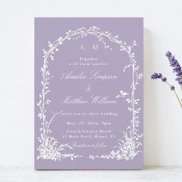 Convite Romantic Botanical Arch Garden Lavender Wedding
