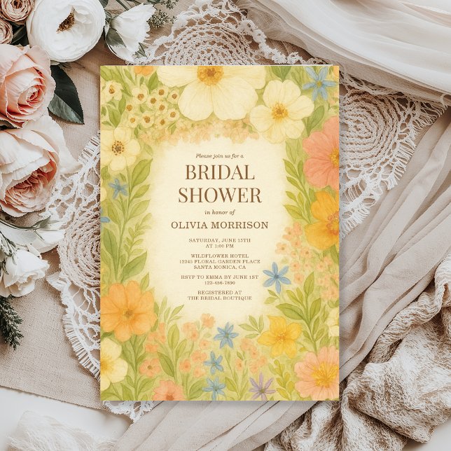 Convite Romantic Botanical Garden Floral Bridal Shower (Criador carregado)