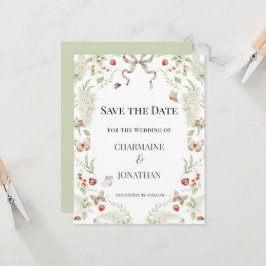 Convite Romantic Botanical Garden Save the Date |