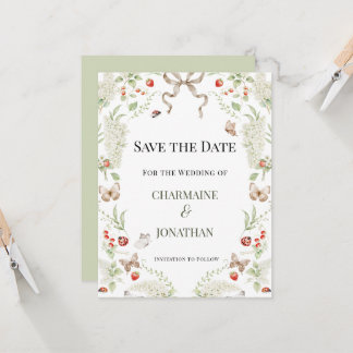 Convite Romantic Botanical Garden Save the Date |
