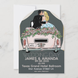 Convite Romantic Classic Couple Wedding  Invitation