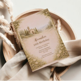 Convite Romantic Countryside Floral Birthday