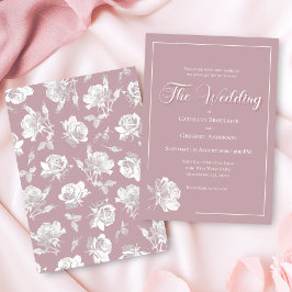 Convite Romantic Dusty Pink White Floral Wedding