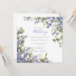 Convite Romantic Eucalyptus & Lavender Wedding Invitation