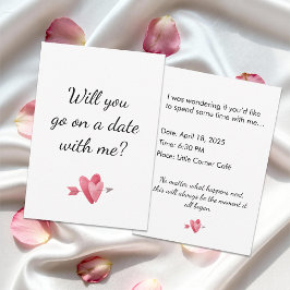 Convite Romantic First Date Heart Proposal